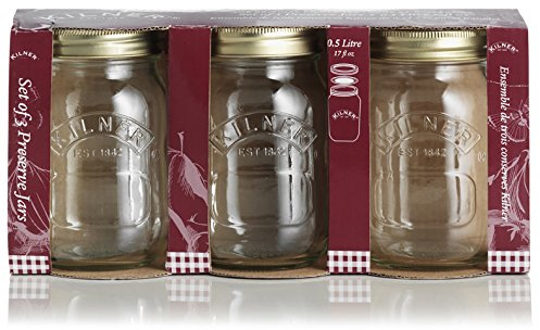 Kilner Ravenhead 0.5 Litre Preserve Jar, Sleeve of 3