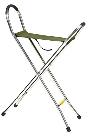 Quattro wide Green Folding Seat - Small Size - Walking height 81.5cm Sitting height 45cm.