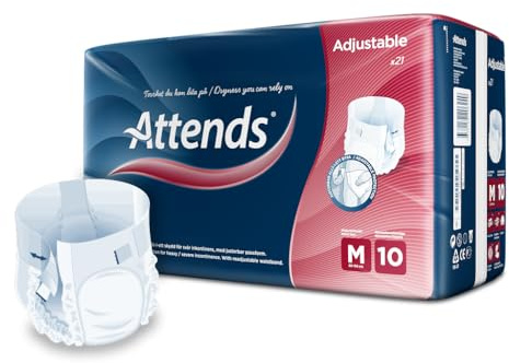 Attends Adjustable 10M, Inkontinenzhose mit Klettverschluss, bei starker Inkontinenz, Größe M, 4 x 21 St