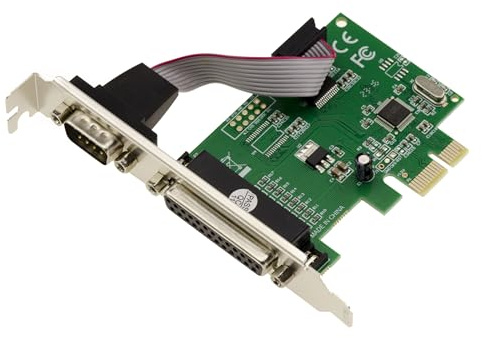 KALEA-INFORMATIQUE PCI Express PCIe-Controller-Karte Combo 1 serieller Port COM RS232 DB9 und 1 paralleler Port LPT DB25 mit Chipsatz WCH382L.