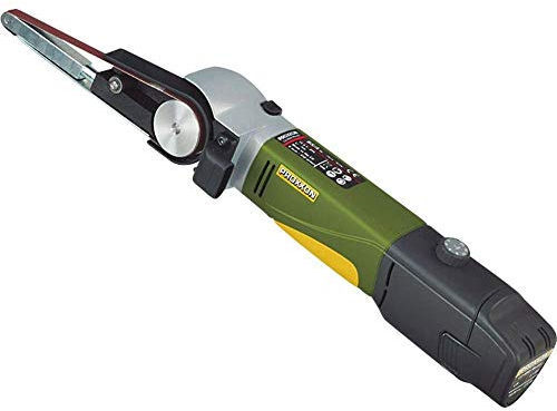 Proxxon 29810 29 810 Schleifmaschine/Bandschleifer BS/A und 4 Schleifbänder, Li-Ionen-Akku und Schnellladegerät, Hauptgehäuse aus glasverstärktem, 2,6 Ah, 10,8 V, 10.8 V