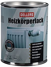 OELLERS Peinture radiateur,1 litre, RAL 9010 blanc pur, qualité supérieure, haut pouvoir couvrant, économique, résistante à la chaleur, aux chocs et aux rayures, antirouille