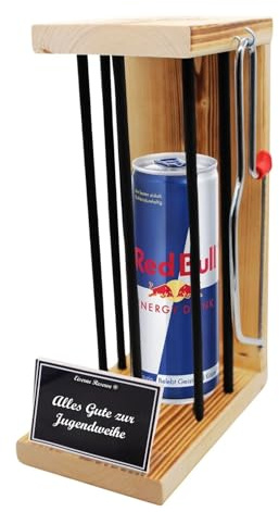 Notfall Red Bull Geschenk - Red Bull Geschenkidee - Eiserne Reserve - Alles Gute zur Jugendweihe - Red Bull Black Edition incl. Säge - lustige Geschenkidee