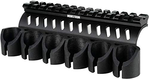 Monstrum Side Saddle Shell Holder with Picatinny Rail Mount for Mossberg 500/590/Shockwave Series Shotguns | 12 Gauge