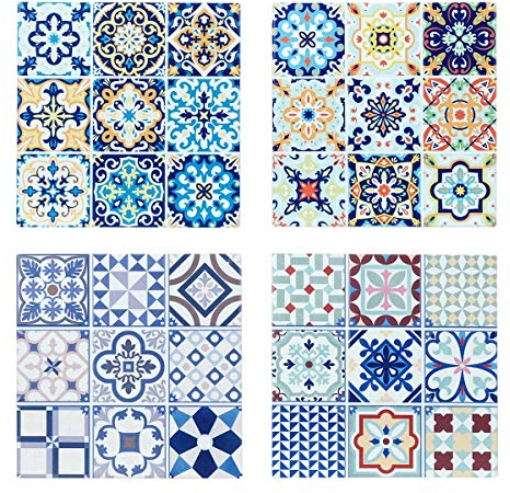 Vidal Regalos Set Tabla Cortar x4 Ceramica Mosaico Hidraulico Bandeja 20 cm