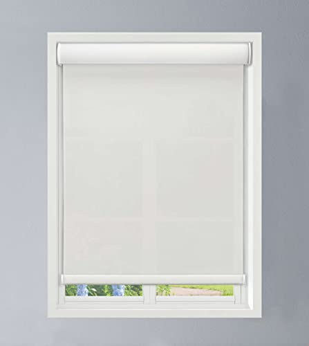 Linen Avenue Custom Cordless Cassette 1% Solar Roller Shade, 23 W x 78 H White (Arrives 1/4 Narrower)