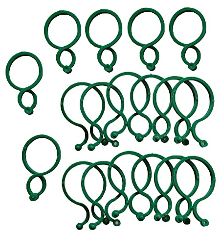 SyiXute 100 Stück Gartenpflanze Clips,Pflanzenklammern,Grün Kunststoff Kletterpflanzen Clips für Pflanzen Sicherung,Reben Gemüse,Selbstklebend Pflanzenclips