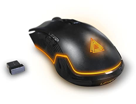 Lexip - Ar18 - Souris Gaming sans-Fil & Filaire, capteur Optique jusqu'à 4800 DPI, Souris de Jeu avec 4 Patins en céramique pour améliorer la précision et la Vitesse - Noir JVAPCM00538