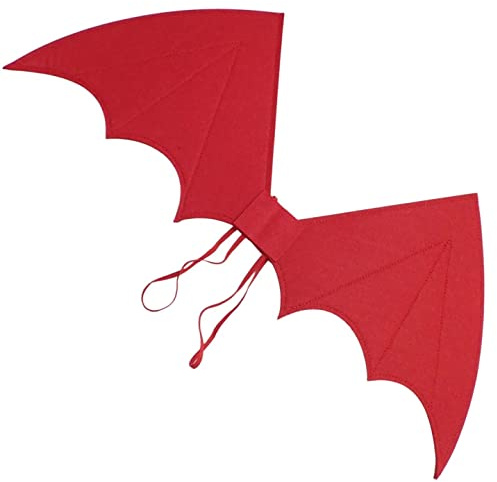 Topkids Accessories Unisex Bat Devil Wings for Halloween Costume, Adult & Kids Devil Angel Wings Halloween Accessories, Dragon Wings Costume, Spooky for Adult & Children (Red)