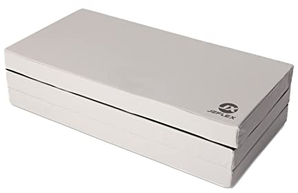 Jeflex - grau schwarze klappbare Weichbodenmatte & Turnmatte 210 x 100 x 8 cm MADE IN GERMANY/faltbare Gymnastikmatte/platzsparende Fitnessmatte & faltbare Yogamatte/dicke Sportmatte für Kinderzimmer