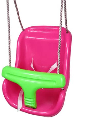BABY TODDLER BACKREST GARDEN PLASTIC SAFE SWING SEAT FOR CHILDRENS CLIMBING FRAME PLAYHOUSE WITH ROPES HANGING BUCKET SAFE STRAPS DIY PLAYGROUND * FROM HAPPY PLAYGROUNDS (PINK-APPLE)