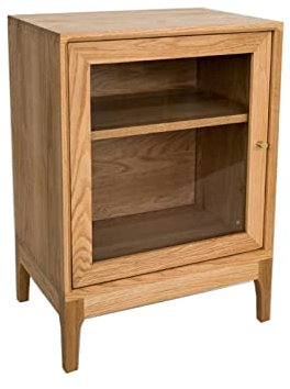 MOOWI Weinschrank Schlichter Weinschrank aus Holz mit Glastür und 2-lagigem Regal for Weinliebhaber, Weinkeller, Heimdekoration Barschrank (Size : A)