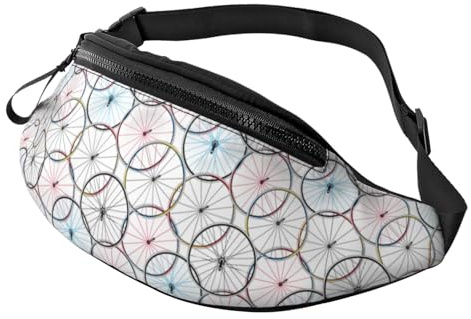 Crossbody Bauchtasche für Damen und Herren – Fahrrad-Rad-Muster, rot, Laufgürteltasche, Reise-Hüfttasche für Damen und Herren