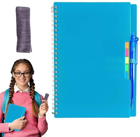 Oldmoom Wiederverwendbares Smart-Notizbuch, Spiralnotizbuch - Intelligentes wiederverwendbares Notizblock-Spiralnotizbuch - Intelligentes wiederverwendbares Planer-Notizbuch aus Mineralsteinpapier für