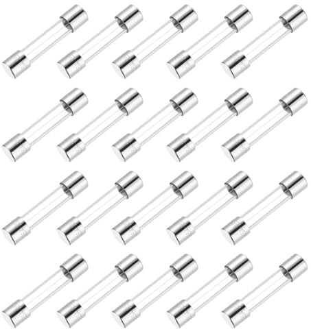 QUARKZMAN 2.5A Glassicherung 5x20mm, 20 Stück Feinsicherungen Träge Auslösecharakteristik 250V Sicherung für Haushaltsgeräte