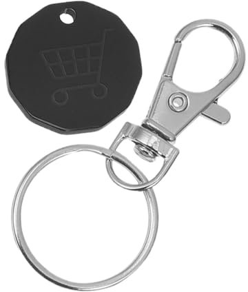 Ciieeo Shopping Cart Chip Key Fob Shopping Cart Keychains Metal Coin Keychain Token Holder