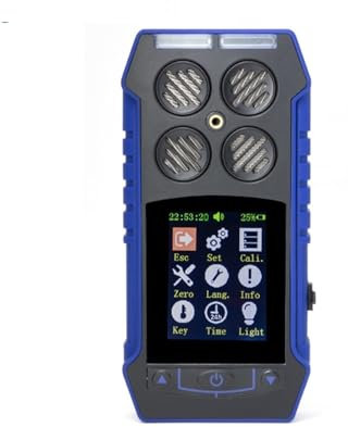 Gas Leak Detector Tester Portable 4 In 1 Gas Detector O2 EX H2S CO Four Alarm Methods Three-proof Connect With Computer Store Data Alarm Detector With Wide Test Range, High Sensitivity