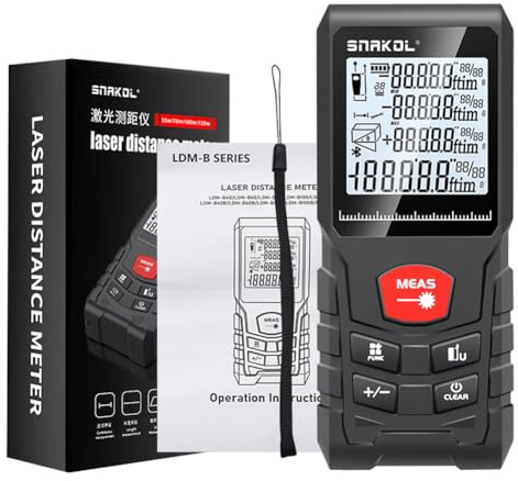 Weytoll Intelligent Laser Rangefinder Digital Laser Distance Meter with Single Continuous Volumes Area Pythagoras Measurement Modes Adjustable Function IP54 Waterproof3