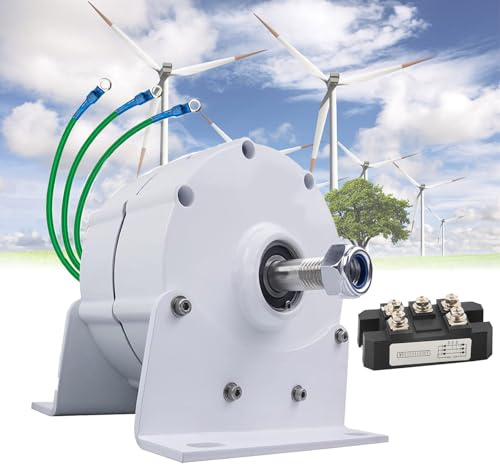 Kindevieft Generatore A Magnete Permanente da 10000 W/12000 W, Generatore Elettrico A Magnete Permanente Senza Ingranaggi, Generatore Ca Trifase per Motore Diesel di Turbine Eoliche,48V-10000W