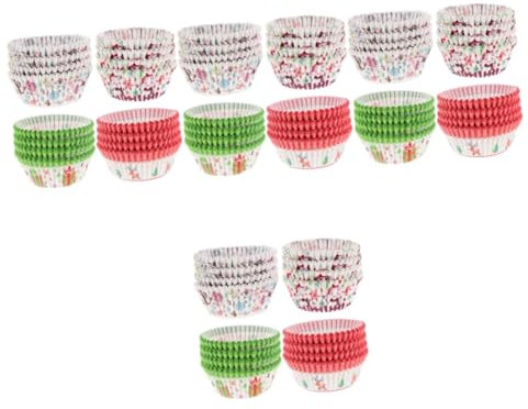 MAGICLULU 4 Juegos Pastel Forro De Cupcake De Navidad Tazas Para Muffins Tazas De Aluminio Para Cupcakes Forro De Cupcake De Muñeco De Nieve Hornear Moldes Para Muffins Papel 400 Uds * 4