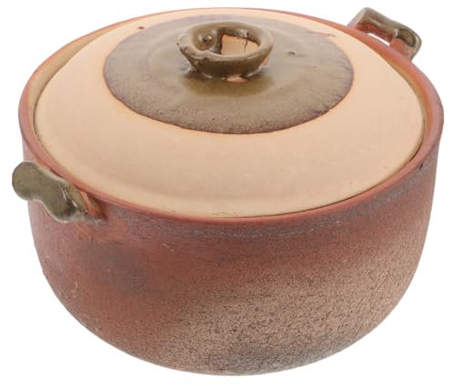 ABOOFAN Pentola in Terracotta Per Cottura Lento Stufatura e Brasatura Con e Maniglia Realizzata Con Materiali Durevoli Perdite Per Cottura Presentazione Del Cibo