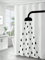 NXMYDBD Cortina de Ducha de baño con diseño de Cabezal de Ducha Negro, Cortina divisoria Impermeable, decoración artística para bañera con Ganchos. 175x190cm/(WxH)