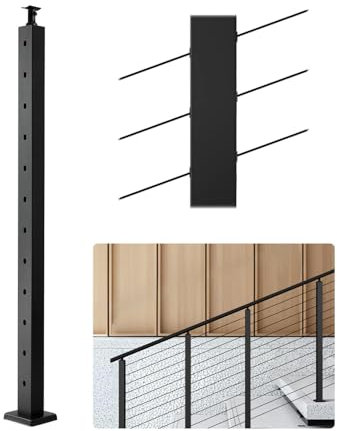 VEVOR Ringhiera per Recinzione da Balcone 1067x108x68 mm da Giardino Balcone Gradini in Acciaio Inox, Kit di Palo per Balaustrata da Terrazza, 1JZLGZXHS106VRA3X001V0