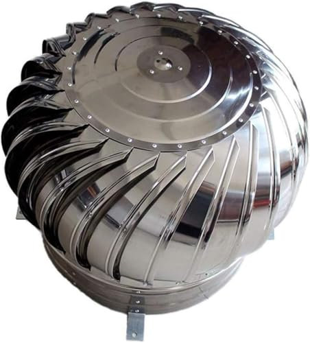 Stainless Steel Rotating Chimney Cowl Cap Anti Downdraught Spinner Rotary Ventilator with Rain & Snow Cover Flue Protector for 160mm Chimneys