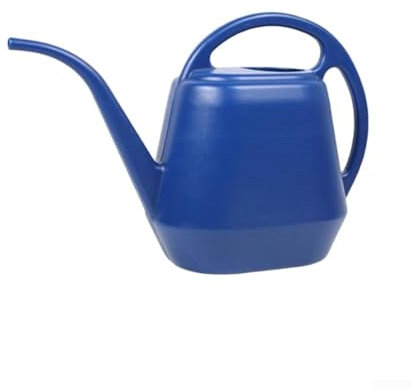 Hervidor de riego de boca larga de plástico grueso de 4 L, para una hidratación eficiente de las plantas en el jardín y el hogar (azul profundo)