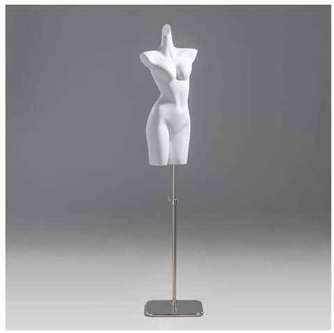 YXLYFDLY Weibliche Schaufensterpuppe, 59-82 Höhenverstellbar, Leichtes Modelldisplay Und Schaufensterpuppentorso Mit Solider Basis, Für Schaufensterdekorationen(White,Style4)