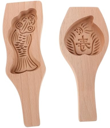 FUNNETOYU 2 Stück Küchengeräte Mooncake -form Mooncake Formen Küchenartikel Mondkuchenformen Light Brown