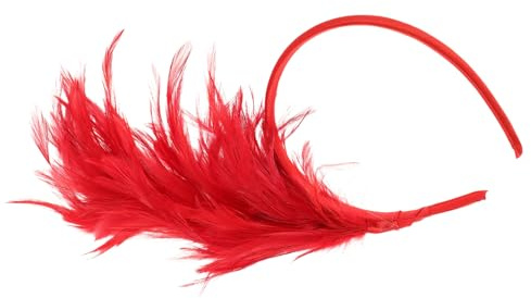 Ipetboom Cerchietto Piume Rosso Fascinator da Matrimonio e Festa del Tè Copricapo Decorativo per Donna per Carnevale e Cocktail Accessorio Chioma Elegante per Eventi Formali