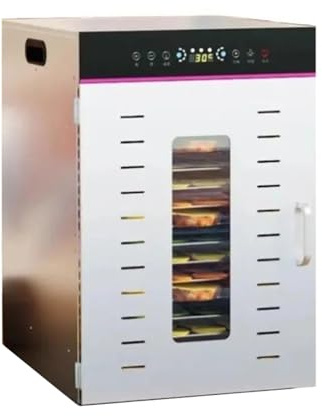 Deshidratador de alimentos Secador de frutas 14 capas, secador aire for comida mascotas del hogar, máquina comercial pequeña y automática frutos secos, gris claro sobre la mesa