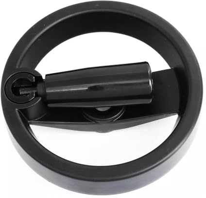 JoyousMall Volante plegable de aleación de aluminio con mango giratorio, orificio de 12 mm, diámetro exterior de 125 mm para ajuste de amoladora de torno de fresadora, color negro