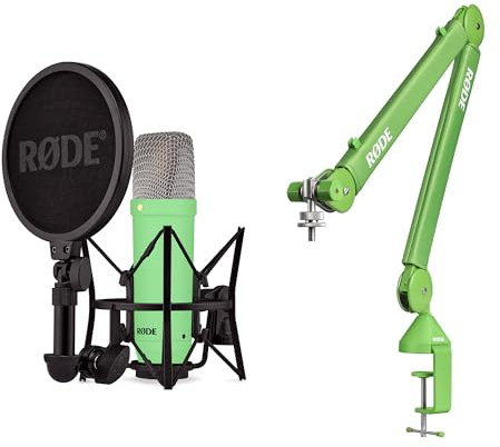 RØDE NT1 Signature Series Kondensatormikrofon + PSA1+ Studioarm Bundle – Professionelles Aufnahme-Set für Gesang, Streaming & Podcasting (Grün)