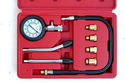 Pro-Lift-Montagetechnik Kompressionsprüfer, 8teilig mit 4 Adaptern, max. 20bar, 0031T, 01159