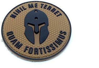 Patch Nation Nihil Me Terret Quam Fortissimus PVC Airsoft Paintball Klett Emblem Abzeichen Hellbraun