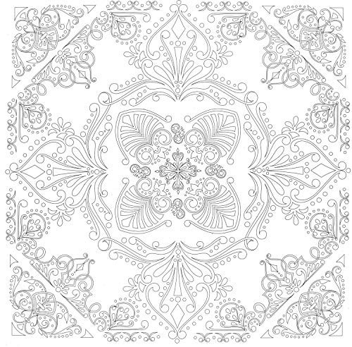 Honsell 12109 - Keilrahmen mit Mandala Motiv, Format 30 x 30 cm, Vorgedrucktes Motiv zum Ausmalen mit Acryl-, Aquarell- und Ölfarben und Filz- und Farbstifte, Weiß