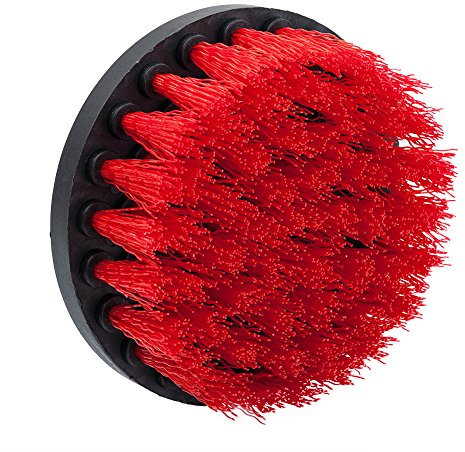 OxoxO Bürstenaufsatz Bohrmaschine Set, (4''Bürste) Bürstenaufsatz Akkuschrauber Bürste Drill Brush, Leistungsstarke Bohrbürste Reinigungsbürste für Felgen Fliesen Küche Böden Auto Badewanne