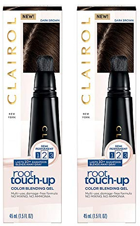 Clairol Root Touch-Up Semi-Permanent Hair Color Blending Gel, 4 Dark Brown, 2 Count