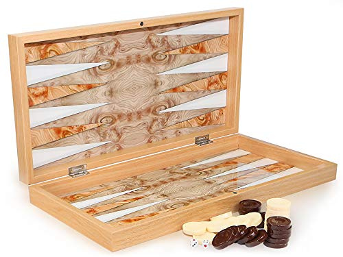 Luxus Backgammon TAVLA Intarsien Look XXL GeoMOTIV