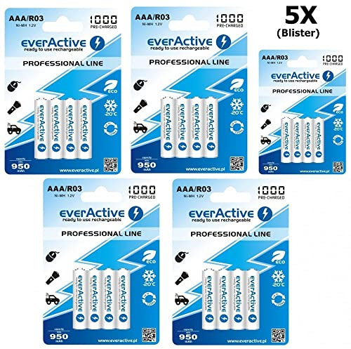 everActive Ni-MH R03 AAA 950mAh Professional Line - 5x Blisters