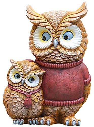 Statues de Jardin Statue De Jardin Moderne Ornements De Jardin De Hibou, Artisanat Créatif en Plein Air, Sculpture De Jardin Animal Mignon (Color : Multi-Colored, Size : 17 * 12 * 24cm)