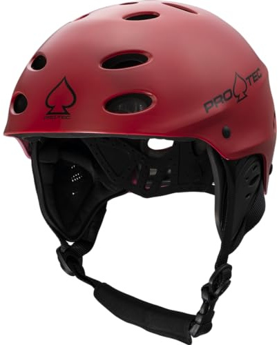 Pro-Tec Ace Wake Wakeboarding Helmet, Ideal for Wakeboarding, Kayaking, Whitewater Rafting or Kite Surfing, – Small – Red Matte
