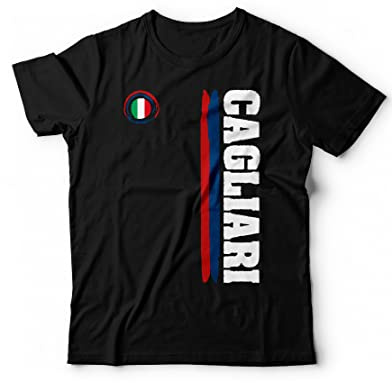 Generico T-Shirt Cagliari Sport Maglietta Calcio Vari Colori Tifosi Stadio Domus Sant'Elia Ultras - Taglie dalla S alla XXL (L, Nero)
