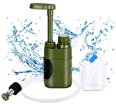 Niktule Outdoor-Wasserfilterpumpe - Persönlicher Wasserfilter für das Überleben im Notfall | Wasserfiltersystem, Notfallversorgung zum Trinken, Wandern, Camping, Reisen, Jagd, Angelteam