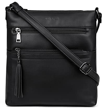 MASINTOR Crossbody Purses for Women, Multi Pocket Casual Crossbody Bag, Adjustable Strap Shoulder Bag with Tassel