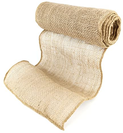 D.RECT 25 x 500 cm juteband natur brunt decoband | packband presentband pysselband | 25 cm bredd | 5 meter För: förpackning, gör-det-själv konsthantverk, blomster, dekoration