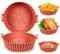 Azala Silikon-Form für Luftfritteuse, 20 cm, wiederverwendbarer Silikontopf für AIRFYER | Ölfreie Fritteuse, BPA-frei, Zubehör für Luftfritteuse, Backofen, Mikrowelle usw. (Orange)