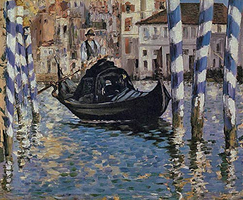 DTAUPREB Malen-nach-Zahlen-Kits für Erwachsene Edouard Manet Der Canal Grande von Venedig DIY Ölgemälde auf Leinwand mit Pinseln Acrylpigment